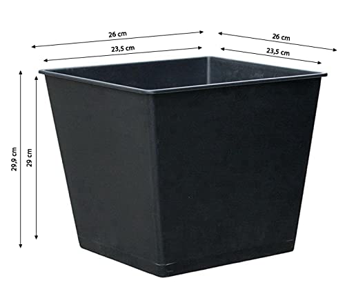 Dehner Universal-Pflanztopf schwarz 30x26x26cm eckig