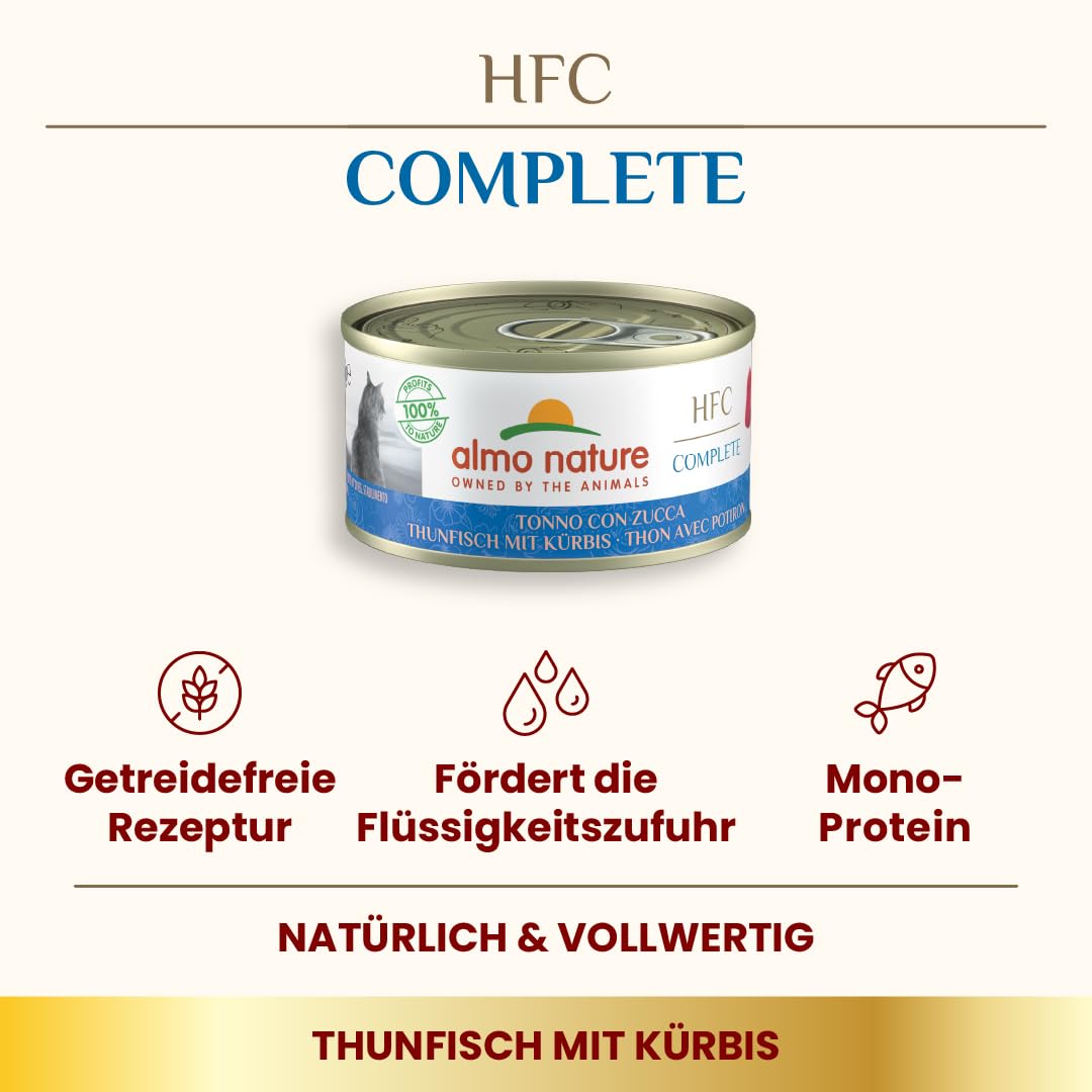 Almo Nature HFC Complete Nassfutter Thunfisch 24x70g Kürbis