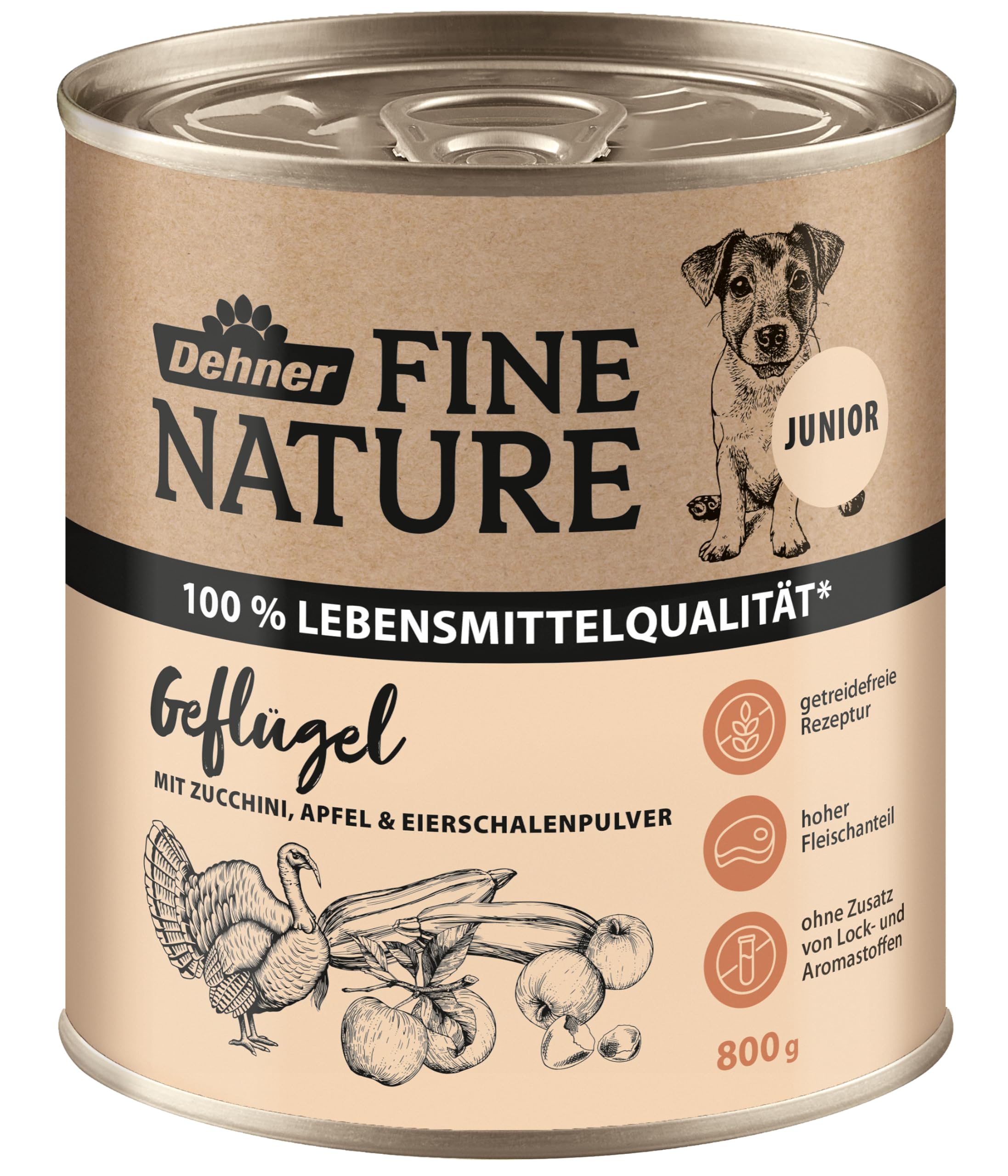 Dehner Fine Nature Nassfutter Geflügel 6x800g Hund