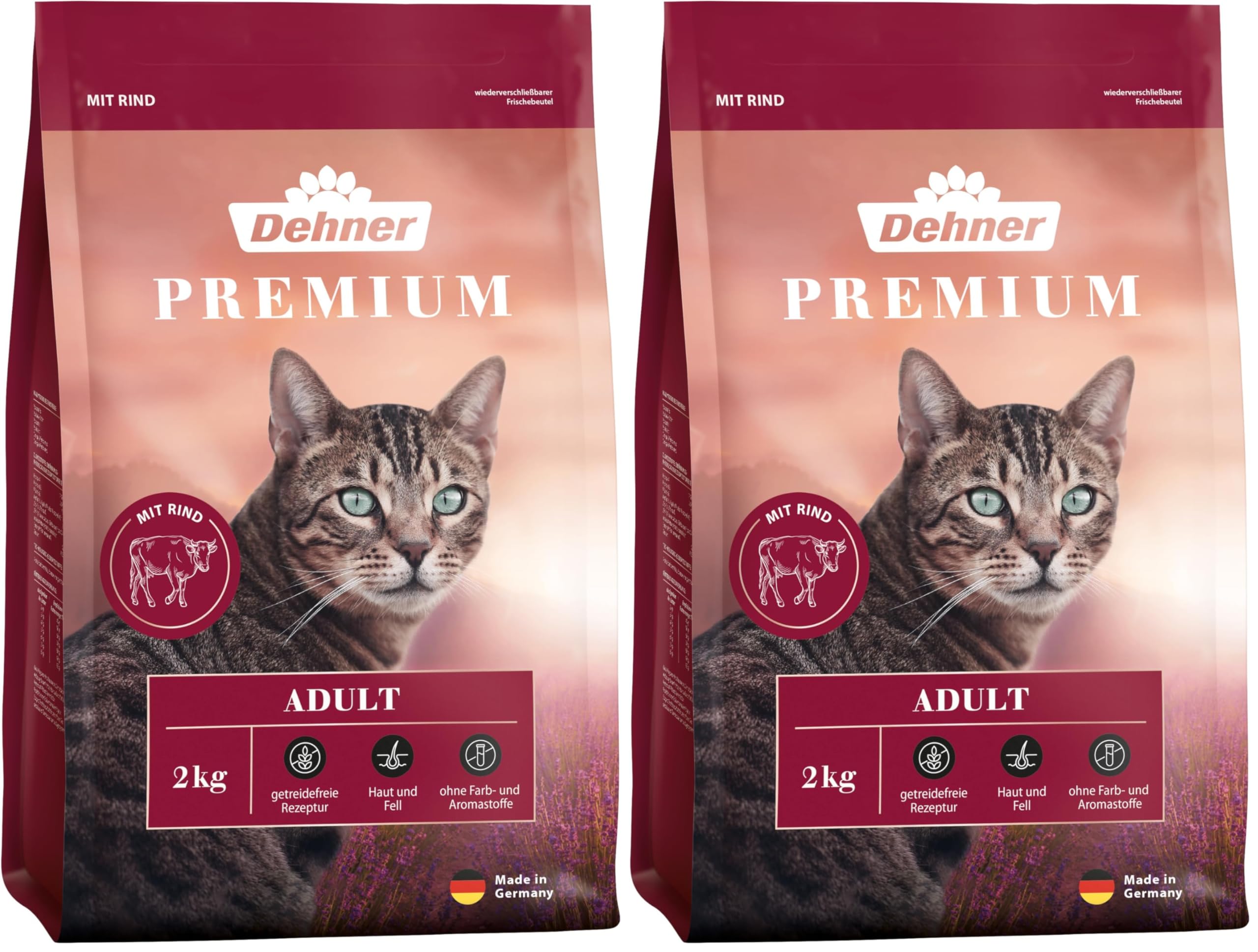 Dehner Premium Trockenfutter Rind 2 kg getreidefrei Adult