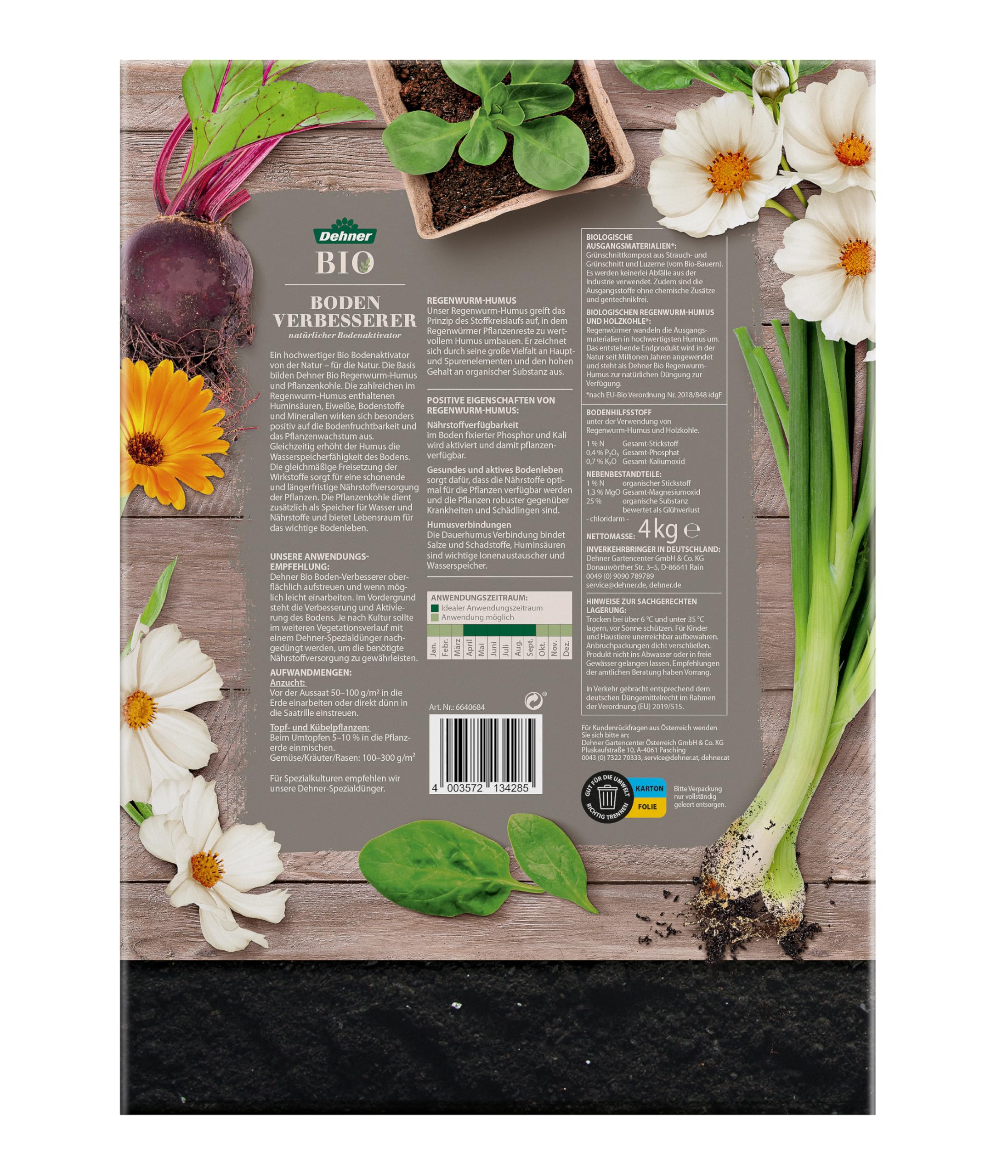 Dehner Bio Bodenverbesserer NPK-Dünger 4kg für 20qm