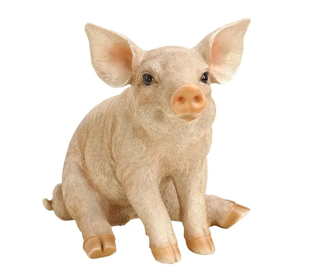 Dehner Premium Lovely Schwein Dekofigur rosa sitzend 34 cm