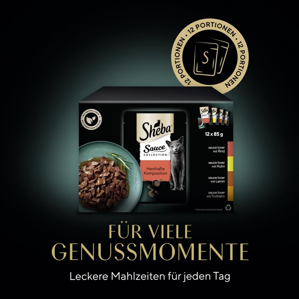 Sheba Sauce Collection Herzhafte Komposition Nassfutter 12x85g Sauce