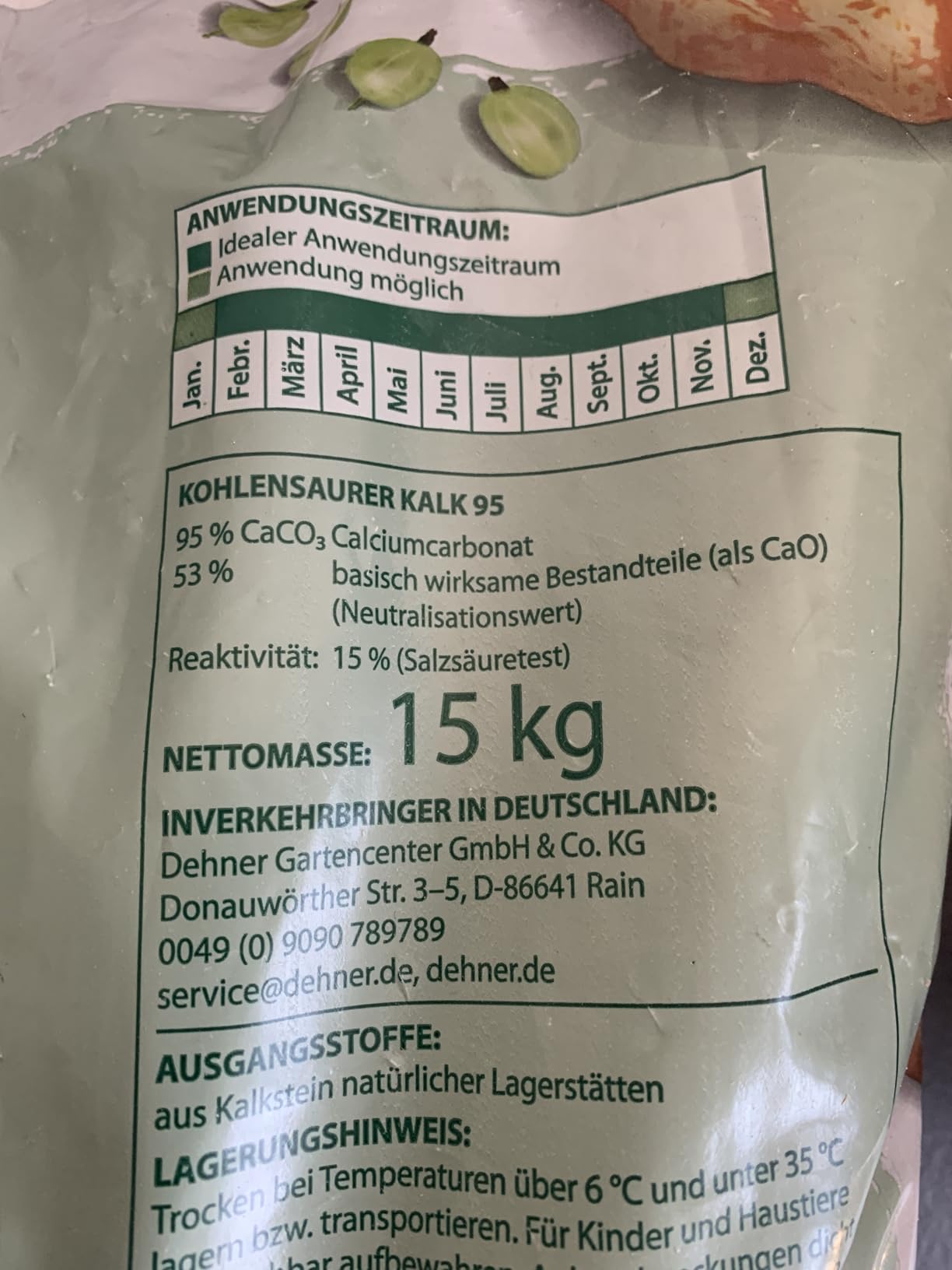 Dehner Premium Lovely Gartenkalk gekörnt 15 kg für 150 qm