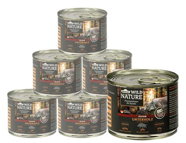 Dehner Wild Nature Unterholz Senior Nassfutter Wild 6x200g