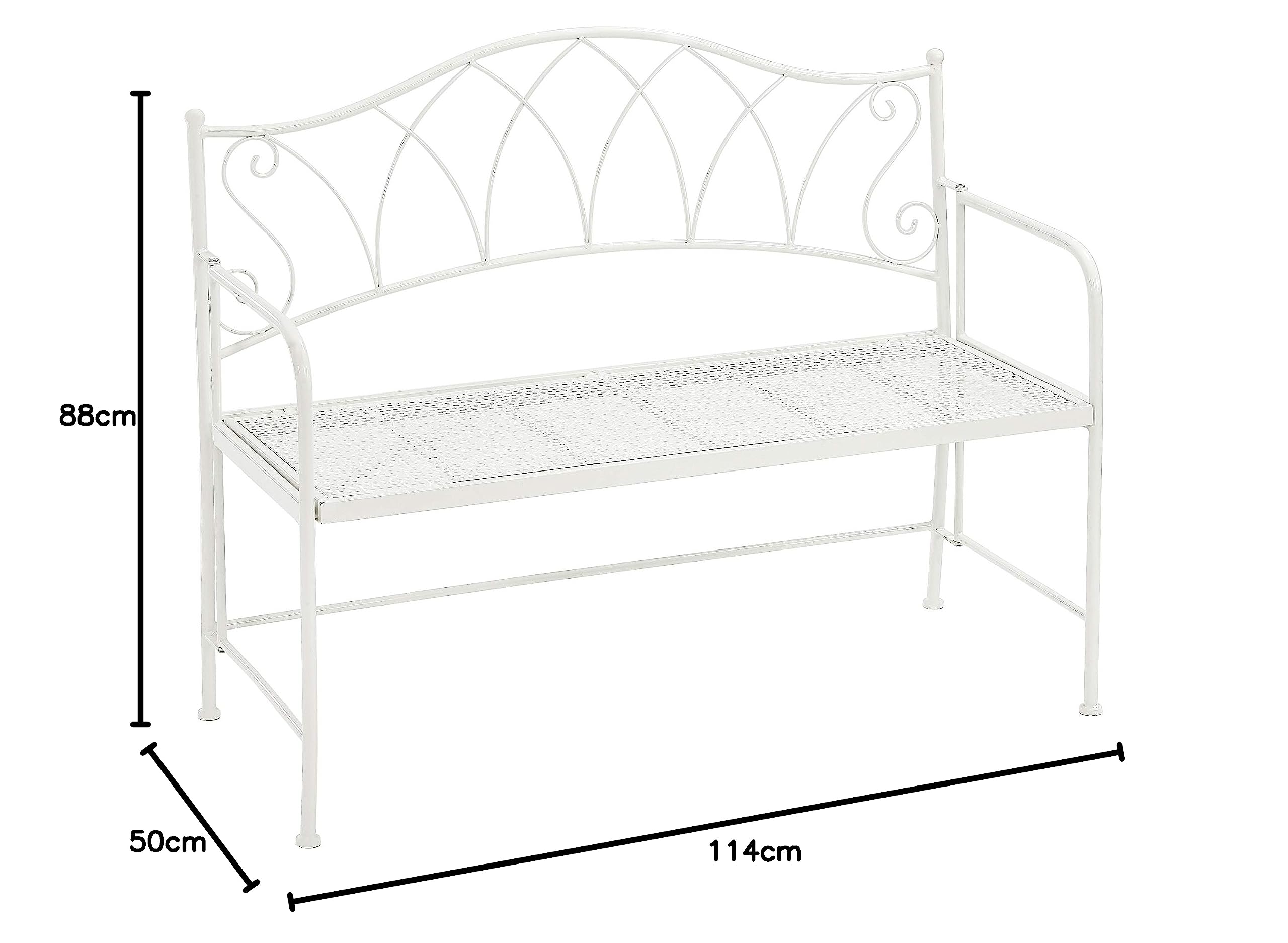 Dehner Fine Nature Klappbank Luca 115 cm Metall weiß