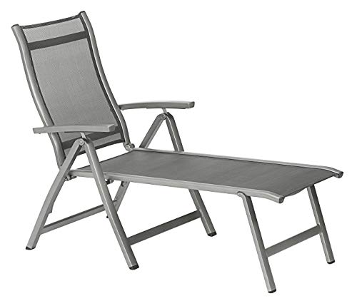 Dehner Chicago Relaxliege Textilene grau 180x80cm