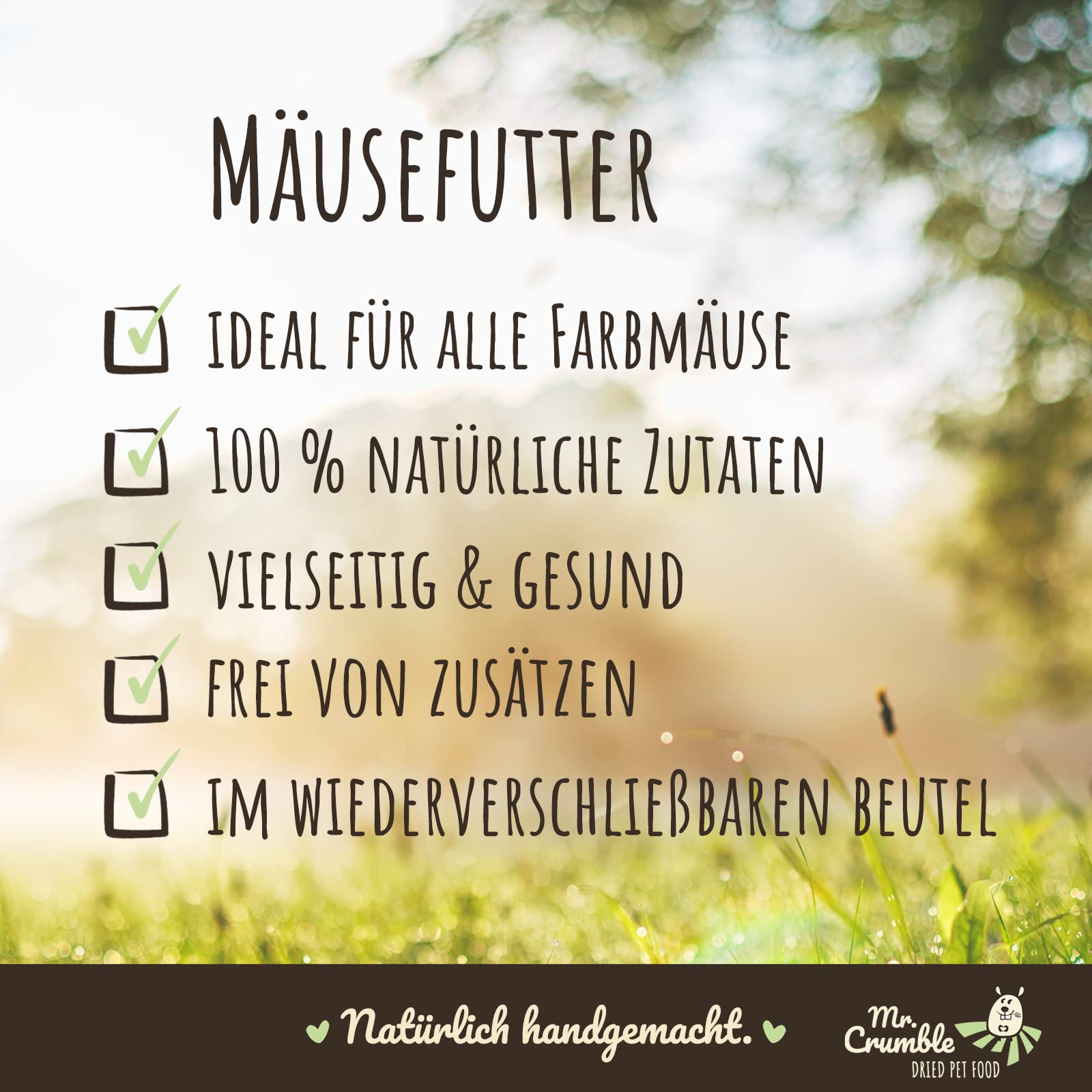 Mr. Crumble Farbmaus-Futter Mäusefutter ohne Pellets 1000 g