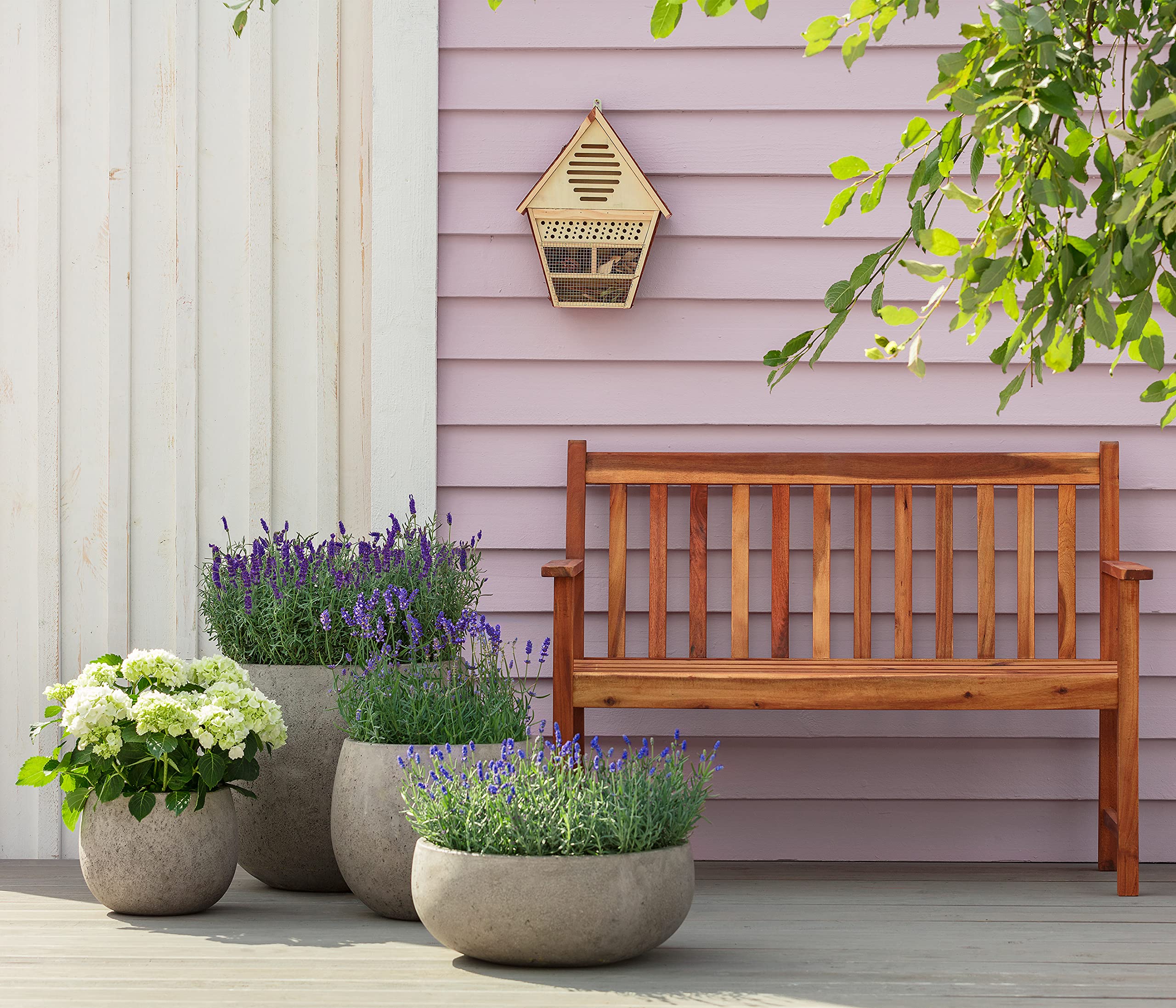Dehner Mykonos Gartenbank 2-Sitzer 120x89x61 Akazie braun