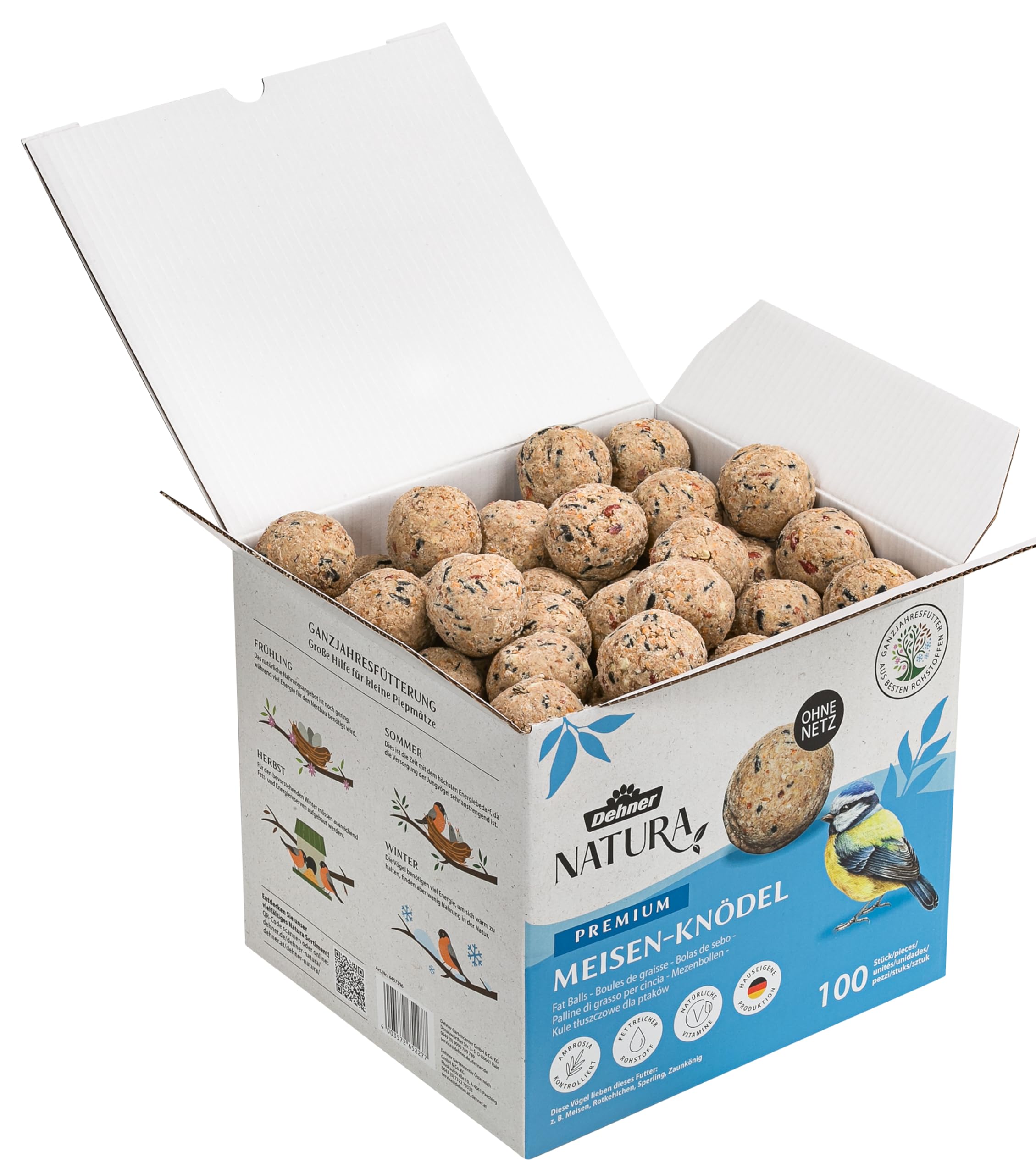 Dehner Natura Premium Meisenknödel ohne Netz 100x90g Karton