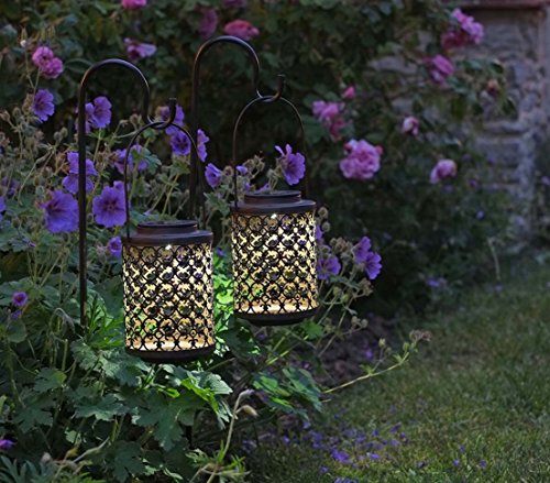 Dehner Lissabon Solarleuchte 2 Stück 84 cm braun
