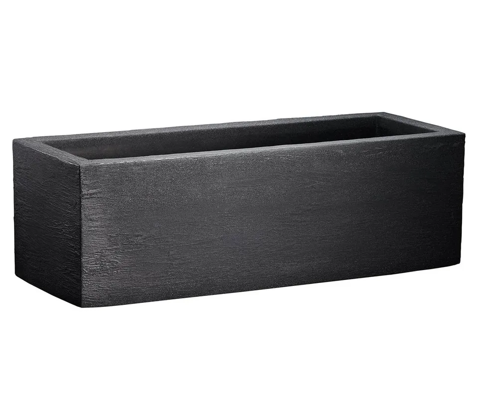 Dehner Palermo Blumenkasten dunkelgrau 80x30x27 cm Schiefer