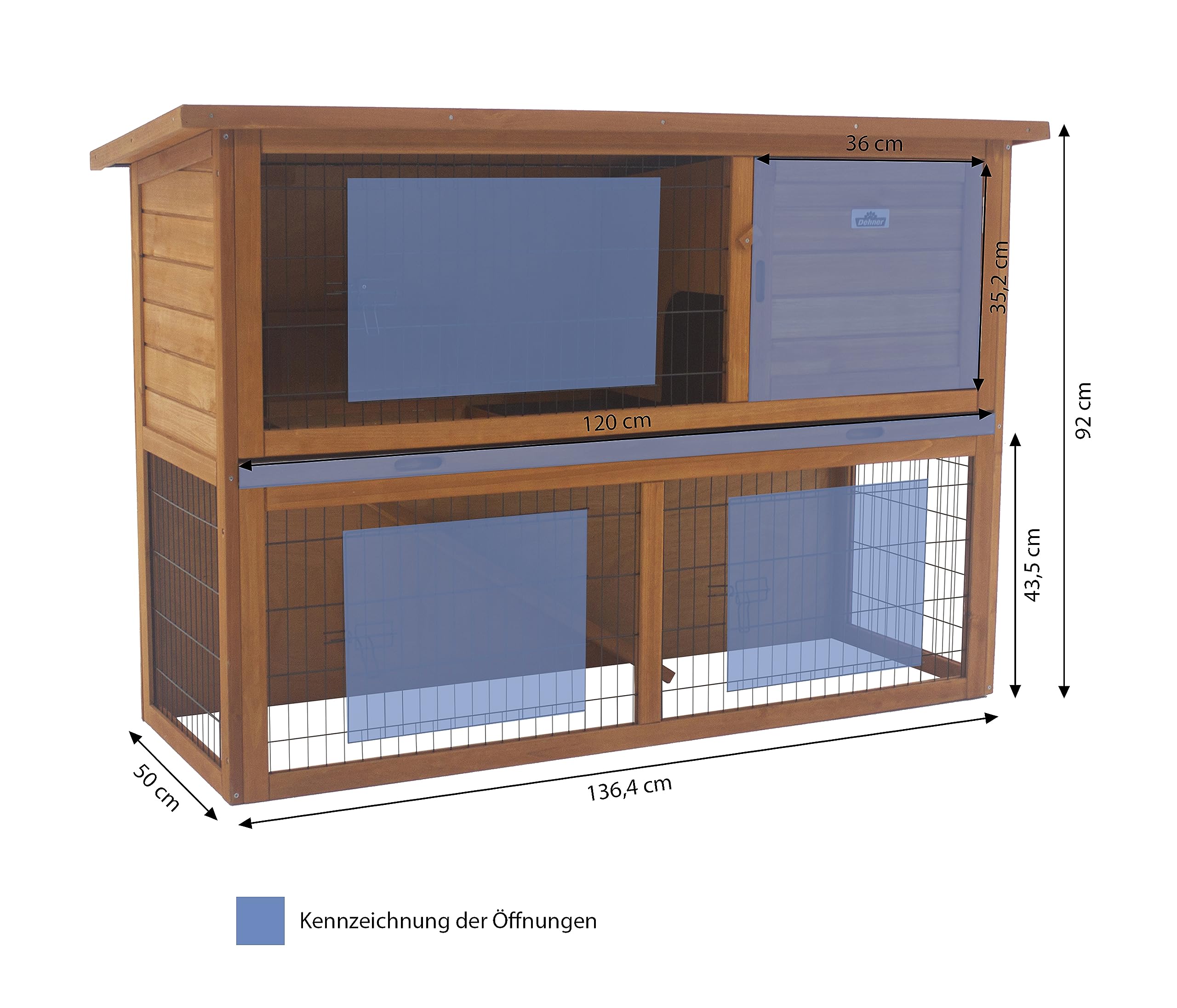 Dehner Premium Lovely Hoppel Nagerheim Holz natur 136x50x85 cm