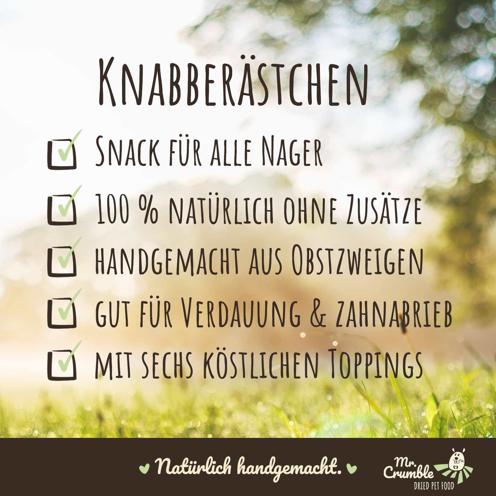 Mr. Crumble Knabber-Ästchen Leckerli 6er-Set getreidefrei