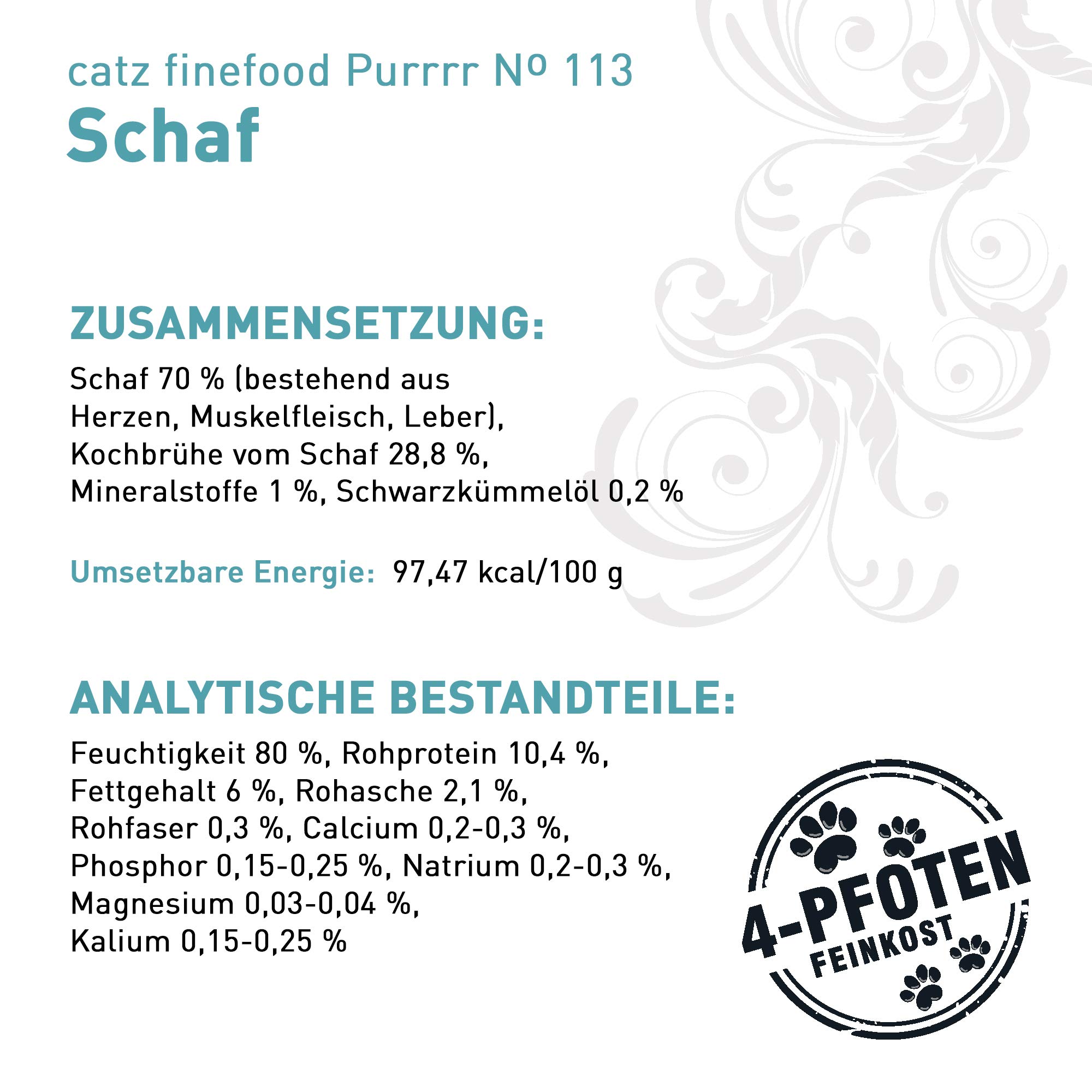 catz finefood Purrrr No.113 Schaf Nassfutter 85g getreidefrei