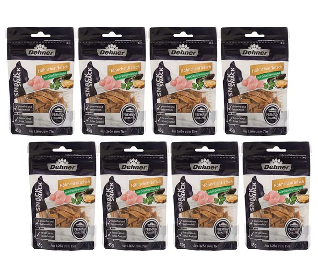 Dehner Premium Lovely Hähnchenfleischstreifen Katzensnack 8x45g