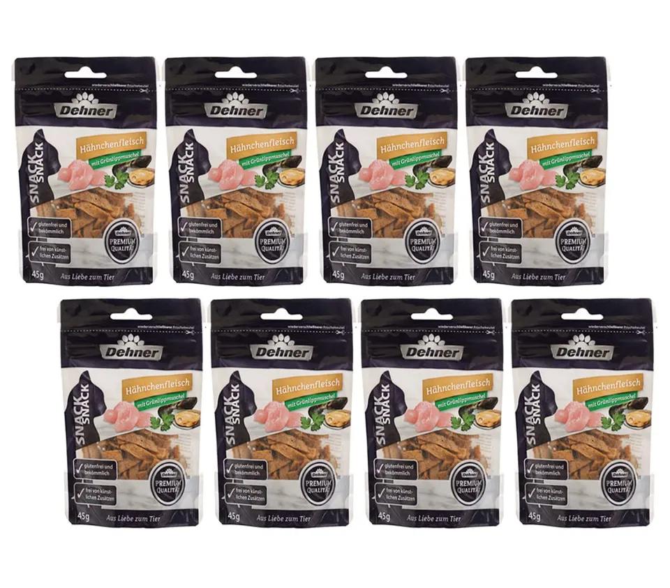 Dehner Premium Lovely Hähnchenfleischstreifen Katzensnack 8x45g