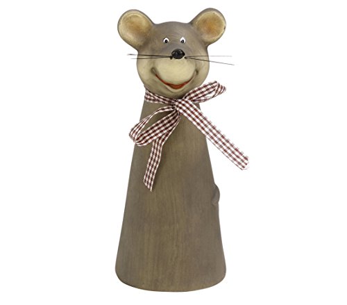 Dehner Premium Lovely Zaunfigur Maus grau 2 Stück Polyresin