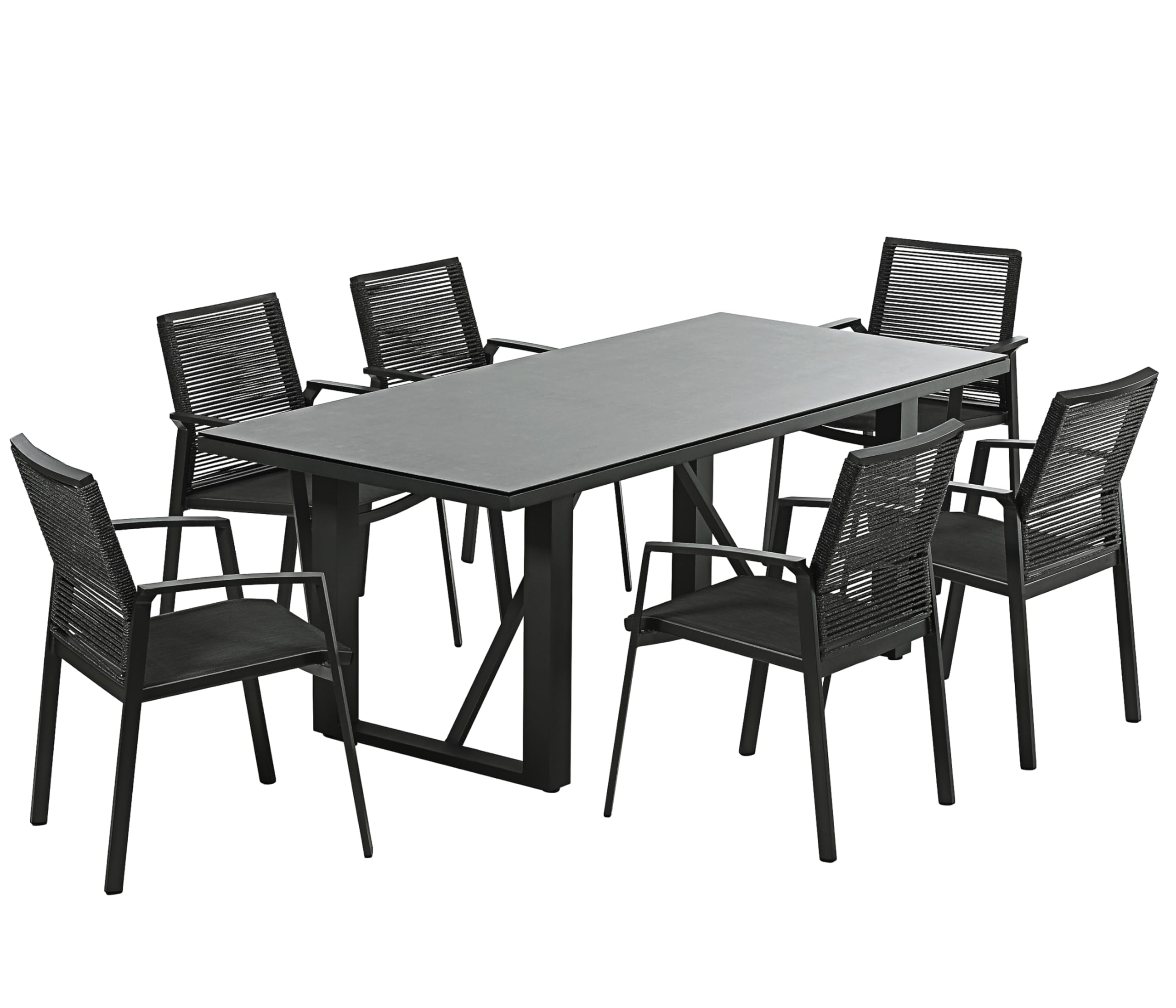 Dehner Monaco Stapelstuhl 87x57x61cm Textilen Alu grau stapelbar