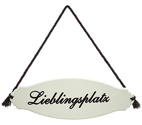 Dehner Premium Lovely Lieblingsplatz Gartenschild Stahl weiß beige