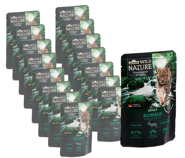 Dehner Wild Nature Auwald Nassfutter Hirsch 16x85 g