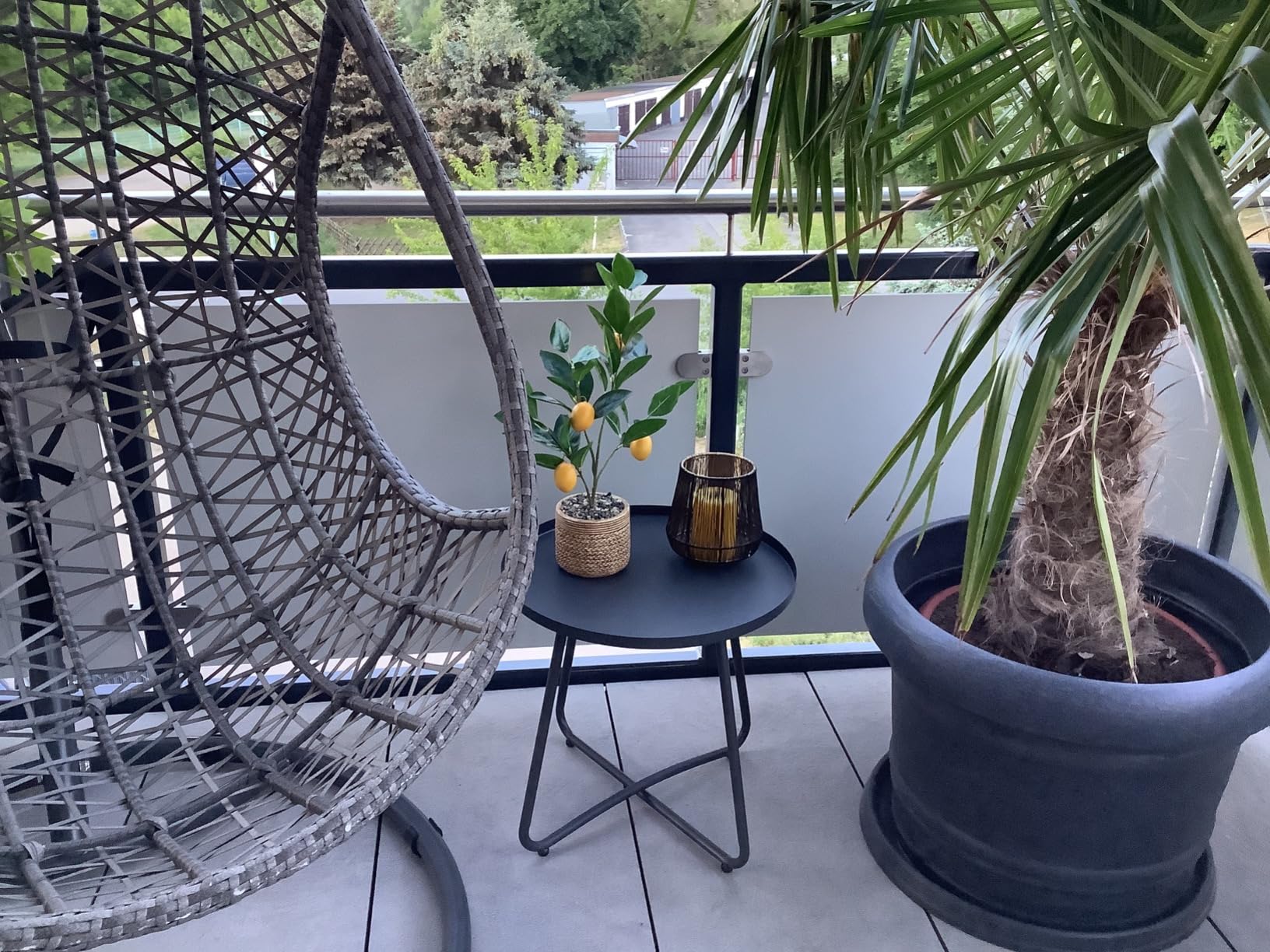 Dehner Ibiza Beistelltisch anthrazit 45 cm Stahl