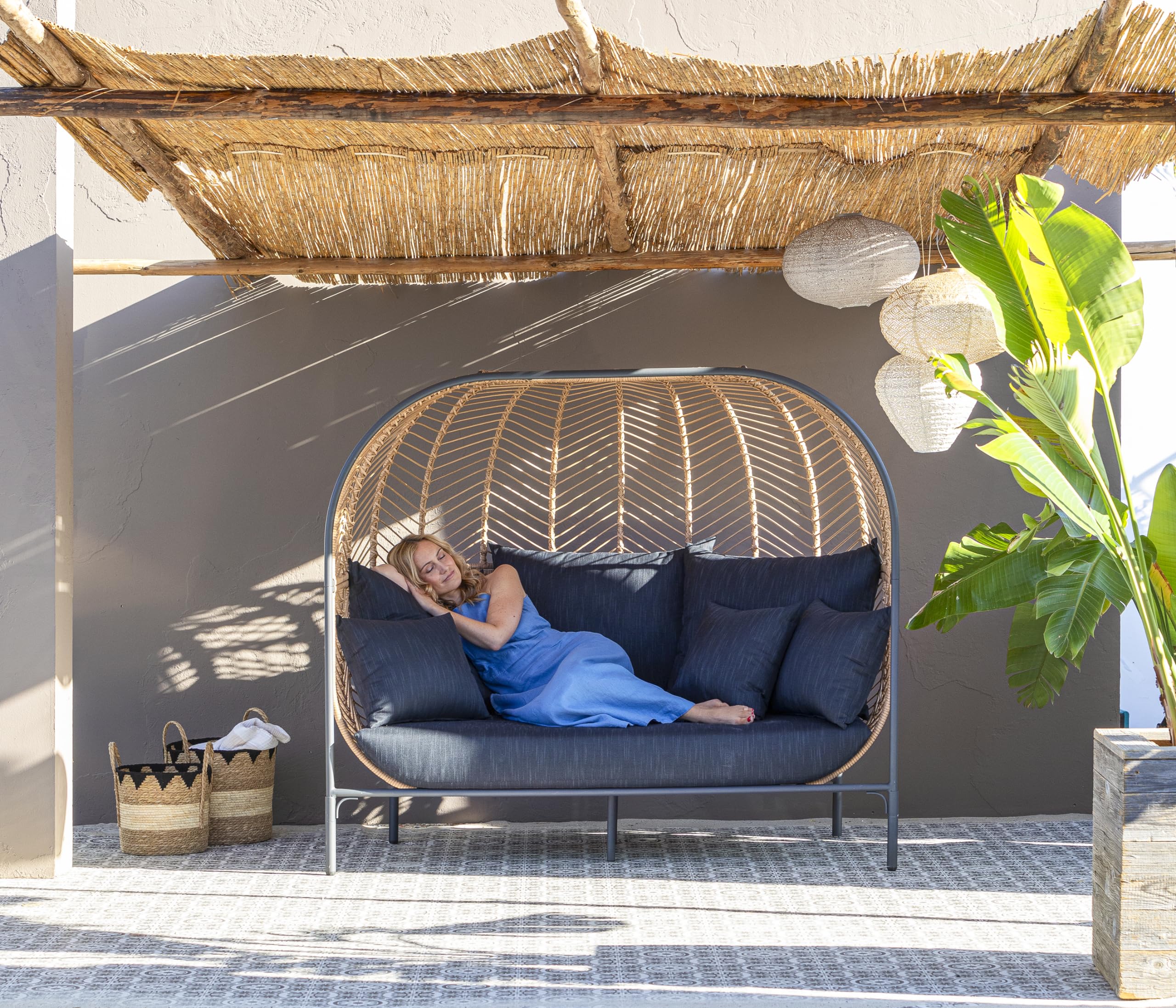 Dehner Venezia Daybed Outdoor dunkelgrau 172 cm