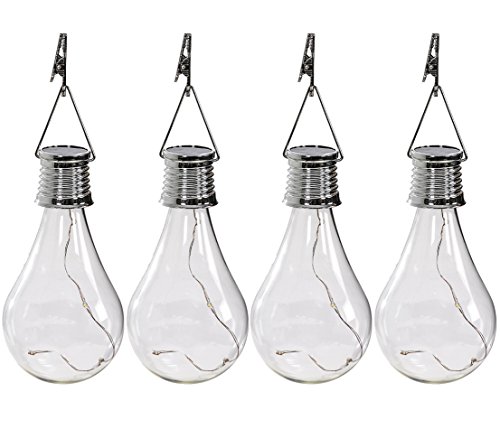 Dehner Solar-Glühbirne 4er Set Glas transparent D7cm