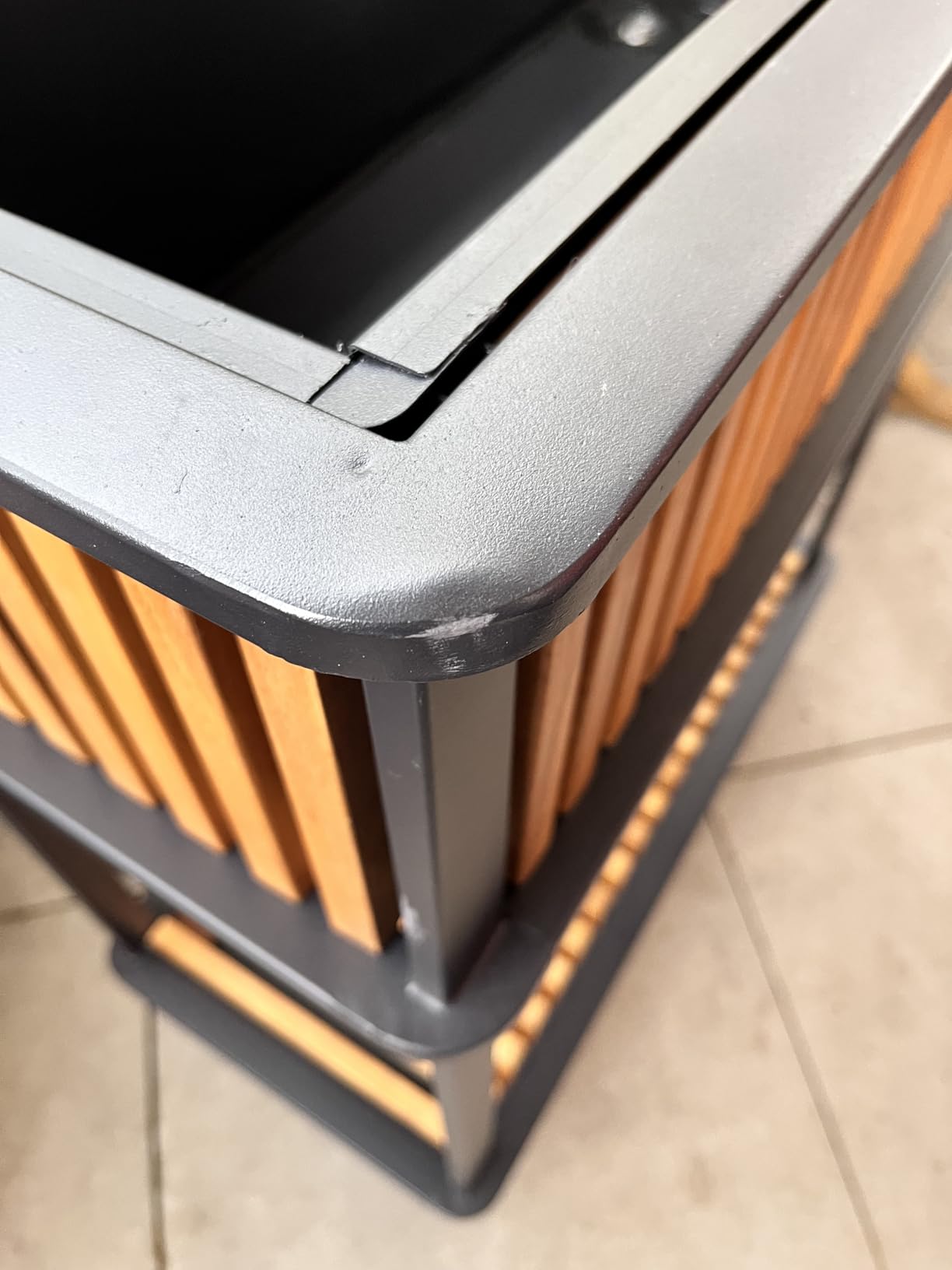 Dehner Boston Hochbeet Akazienholz schwarz-braun Balkon