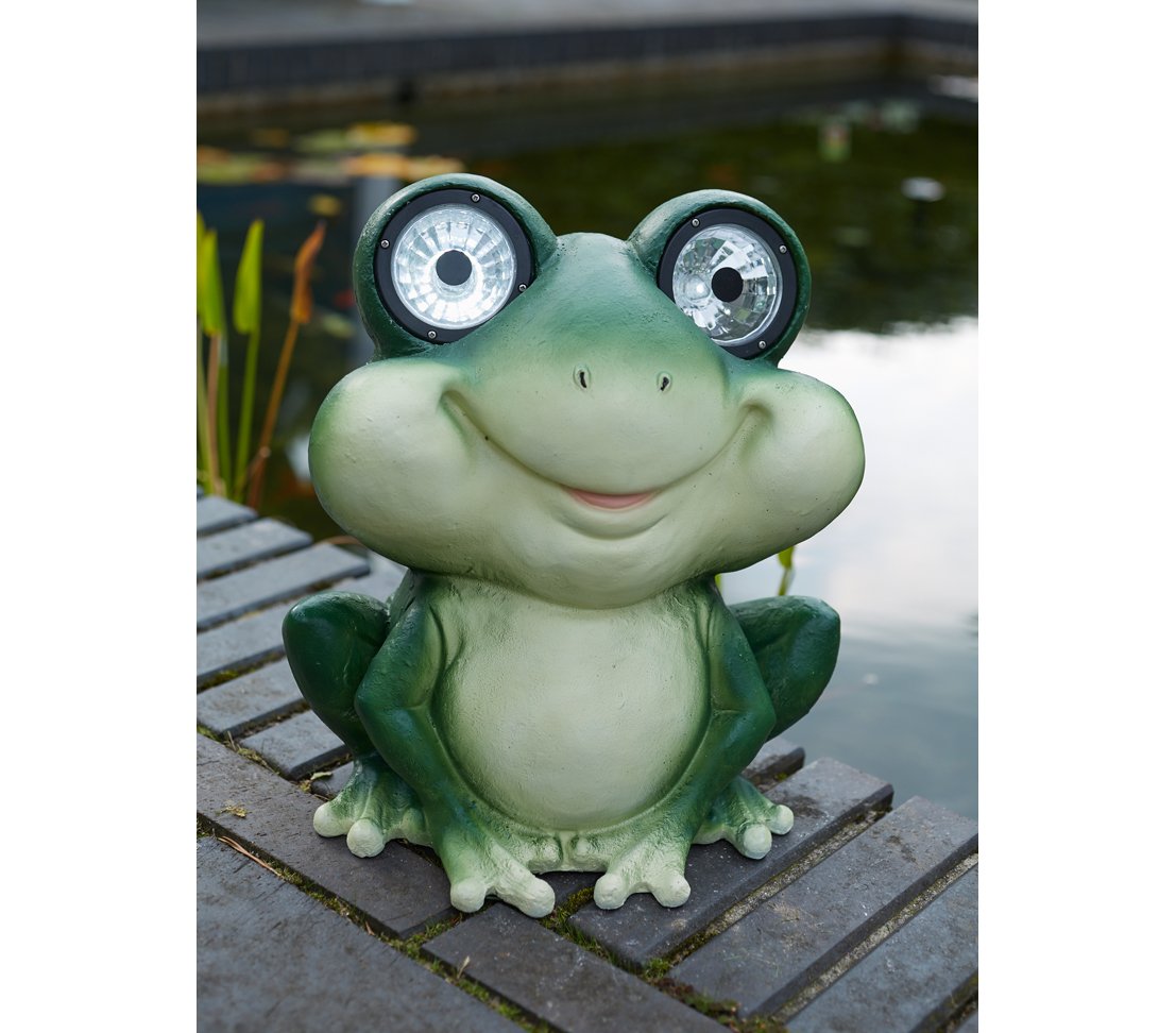 Dehner Dekofigur Solarleuchte Frosch Fridolin grün 31,7cm
