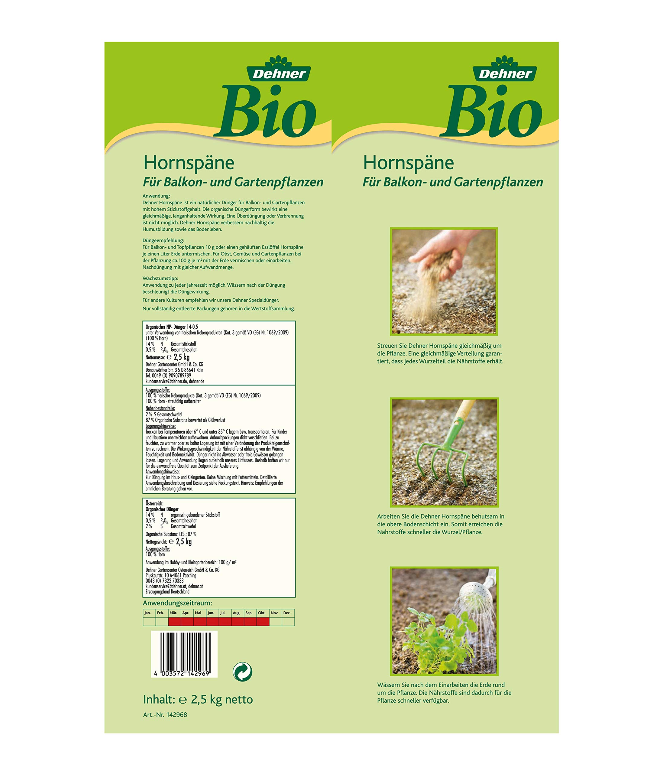 Dehner Bio Bodenverbesserer Hornspäne Set 6,5kg Langzeit
