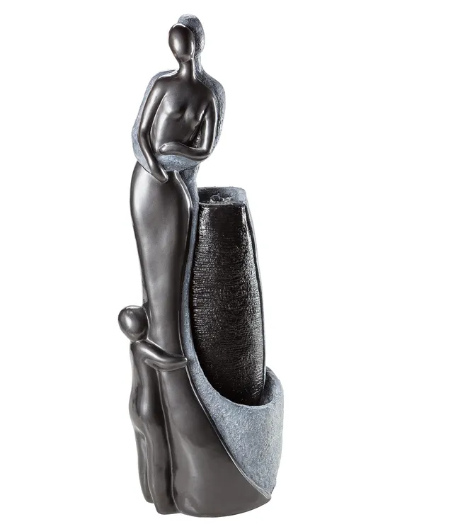 Dehner Gartenbrunnen Family LED Polyresin grau 120 cm