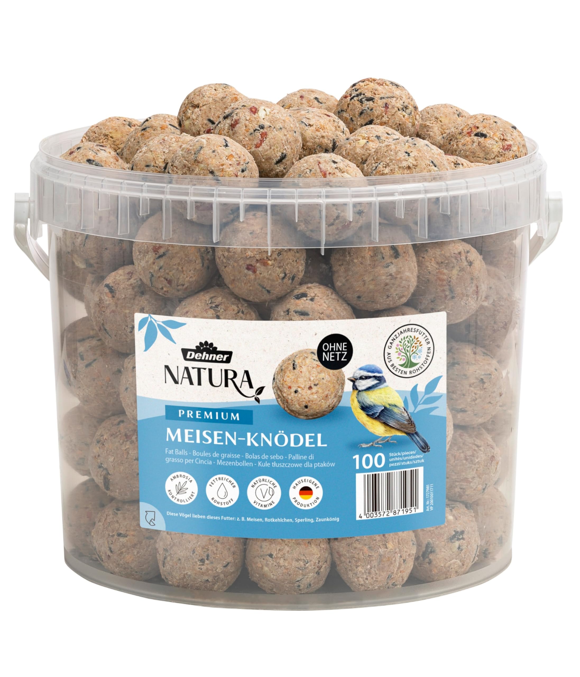 Dehner Natura Meisenknödel ohne Netz Wildvogelfutter 100x90 g