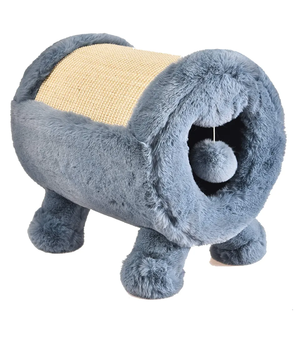 Dehner Premium Lovely Kratzhöhle Katze blau beige 40x37 Sisal