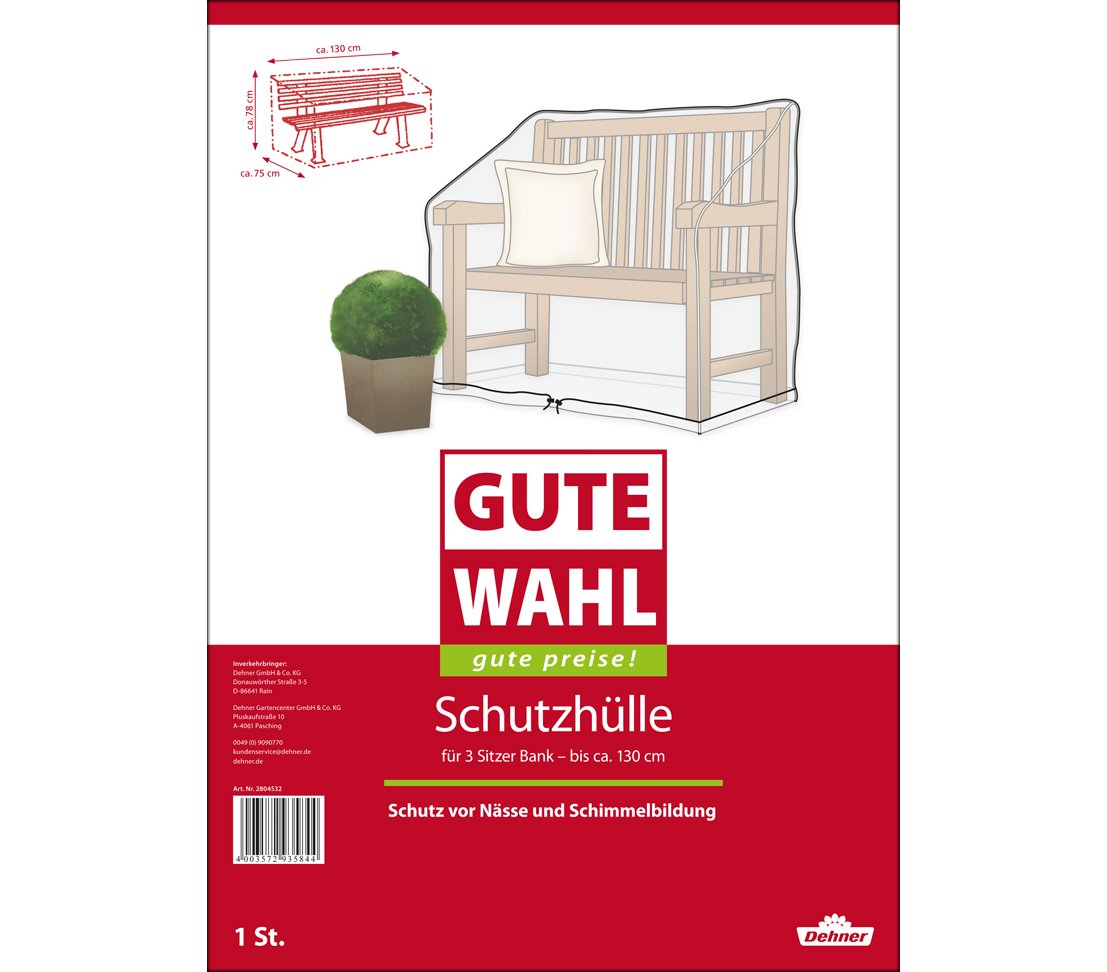 Dehner Gute Wahl Schutzhülle Gartenbank 130x75x80 transparent