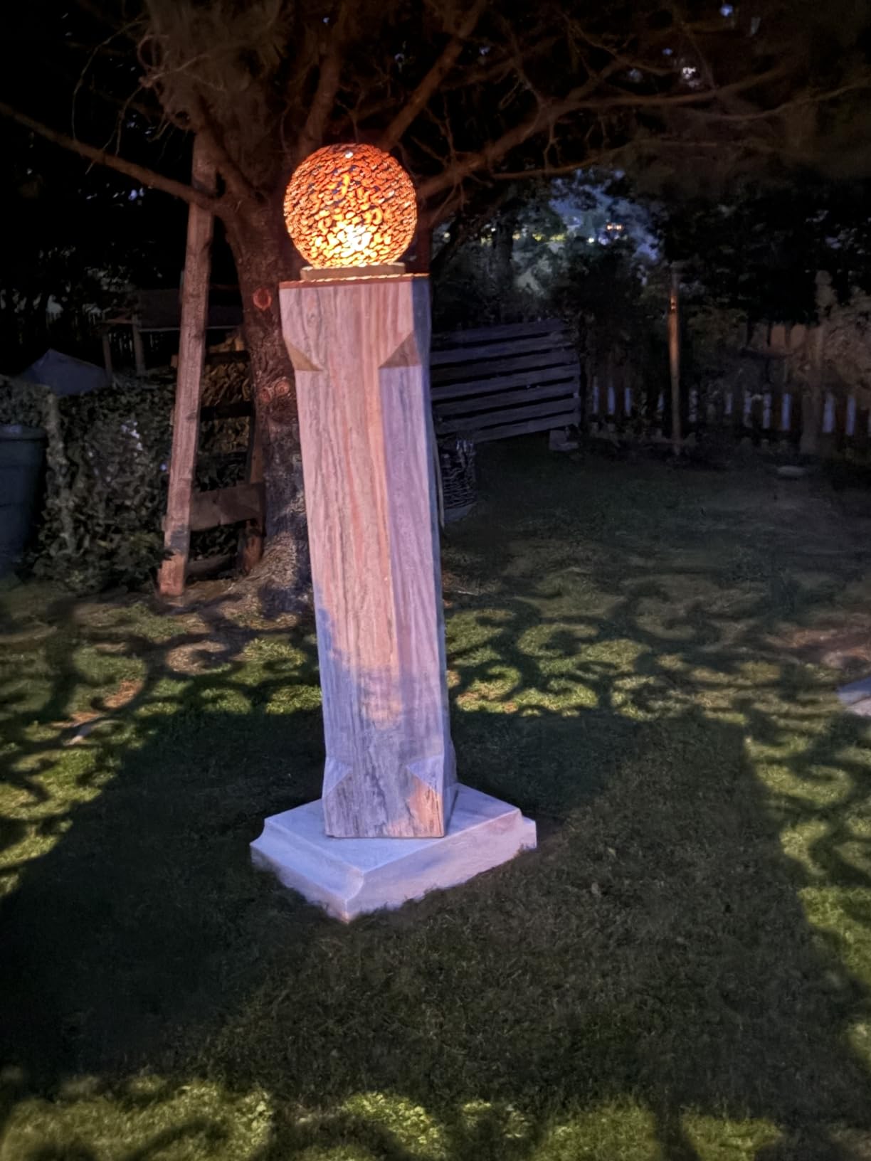 Dehner Solarkugel Luanda Solarleuchte Ø 30 cm silber-kupfer