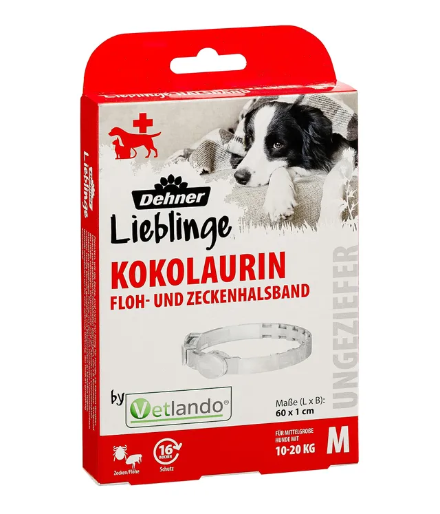 Dehner Lieblinge Kokolaurin Floh- Zeckenhalsband M 60 cm