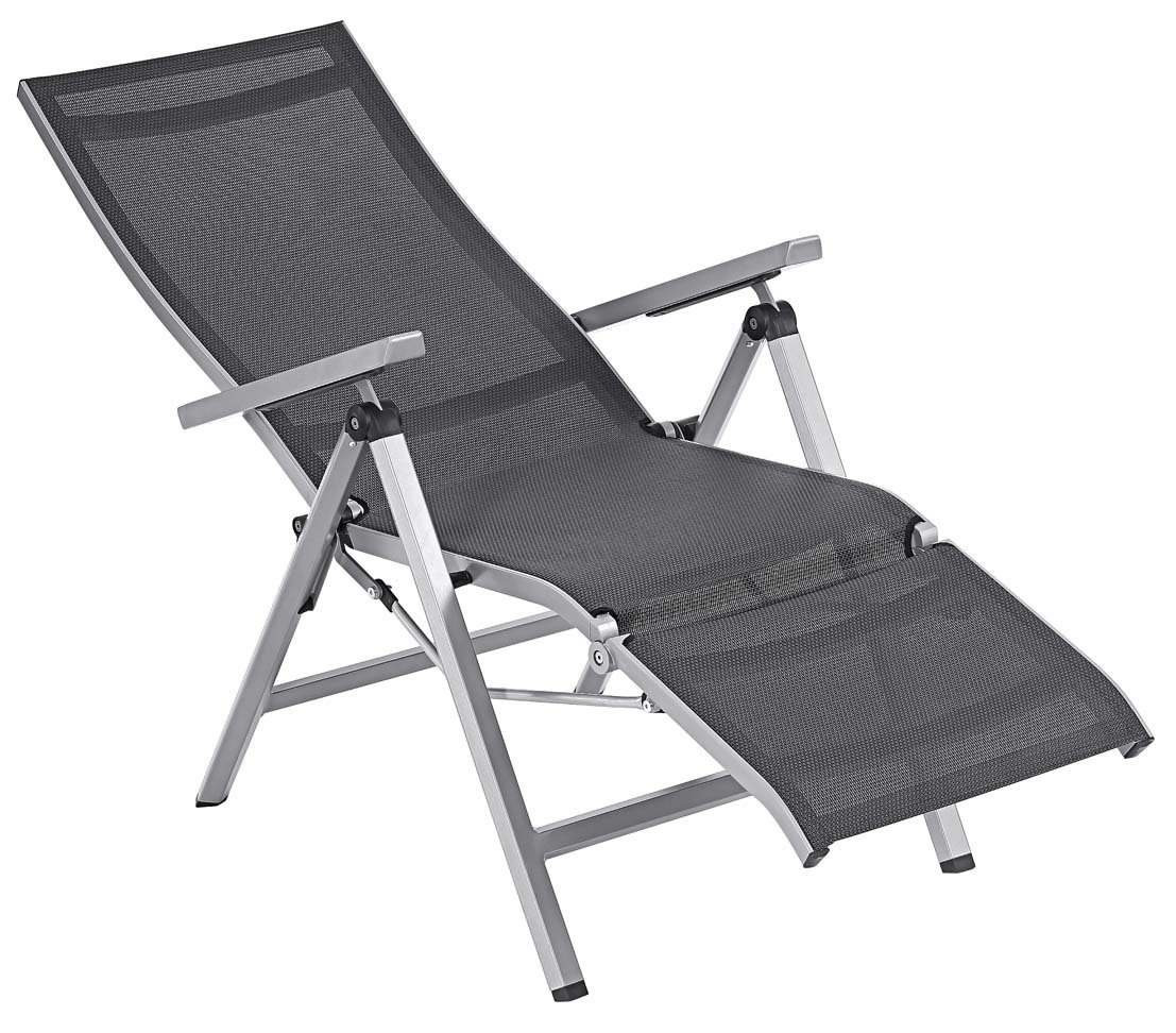 Dehner Macon Relaxsessel schwarz-silber 112x76,5x60 cm stabil