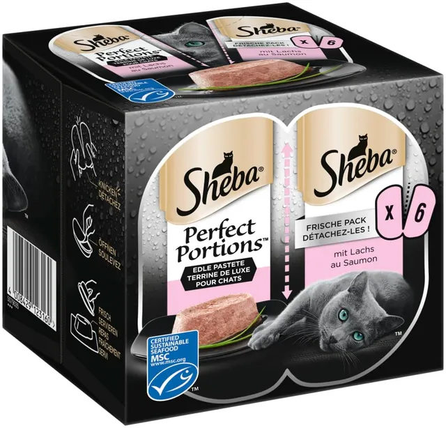 Sheba Perfect Portions Pastete Nassfutter Lachs 3x75g MSC