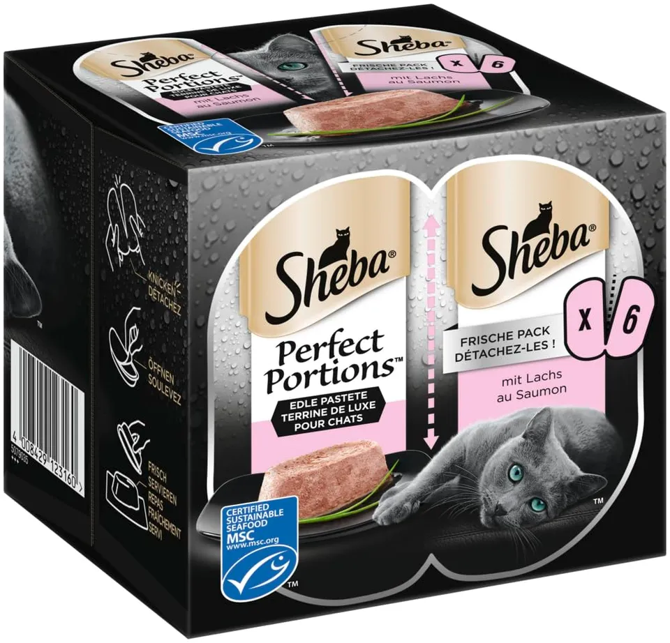Sheba Perfect Portions Pastete Nassfutter Lachs 3x75g MSC