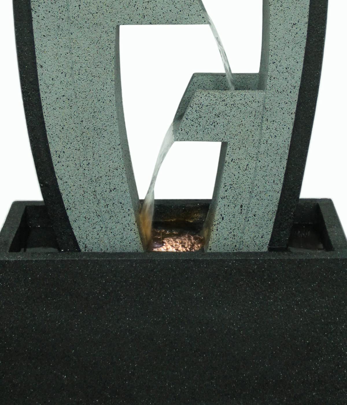 Dehner Tokio Gartenbrunnen grau LED Polyresin 92 cm