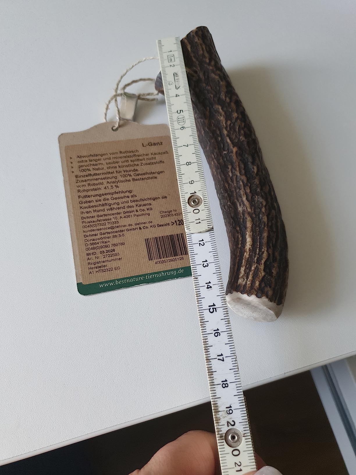 Dehner Best Nature Hundesnack Rothirsch-Geweih L 160 g