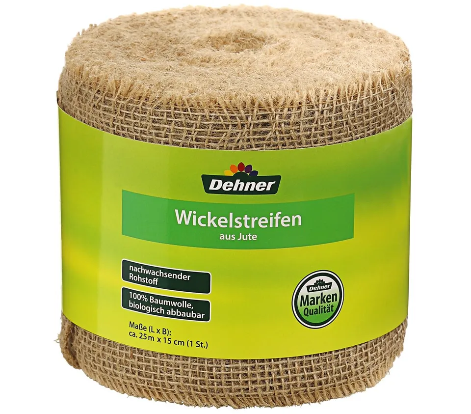 Dehner Juteband Wickelstreifen Baumwolle beige 15cm