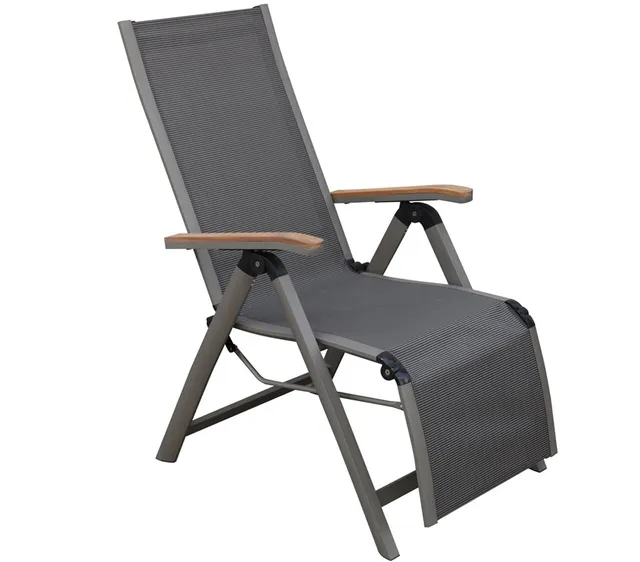 Dehner Colmar Relaxsessel klappbar 110x59x73 Teak anthrazit