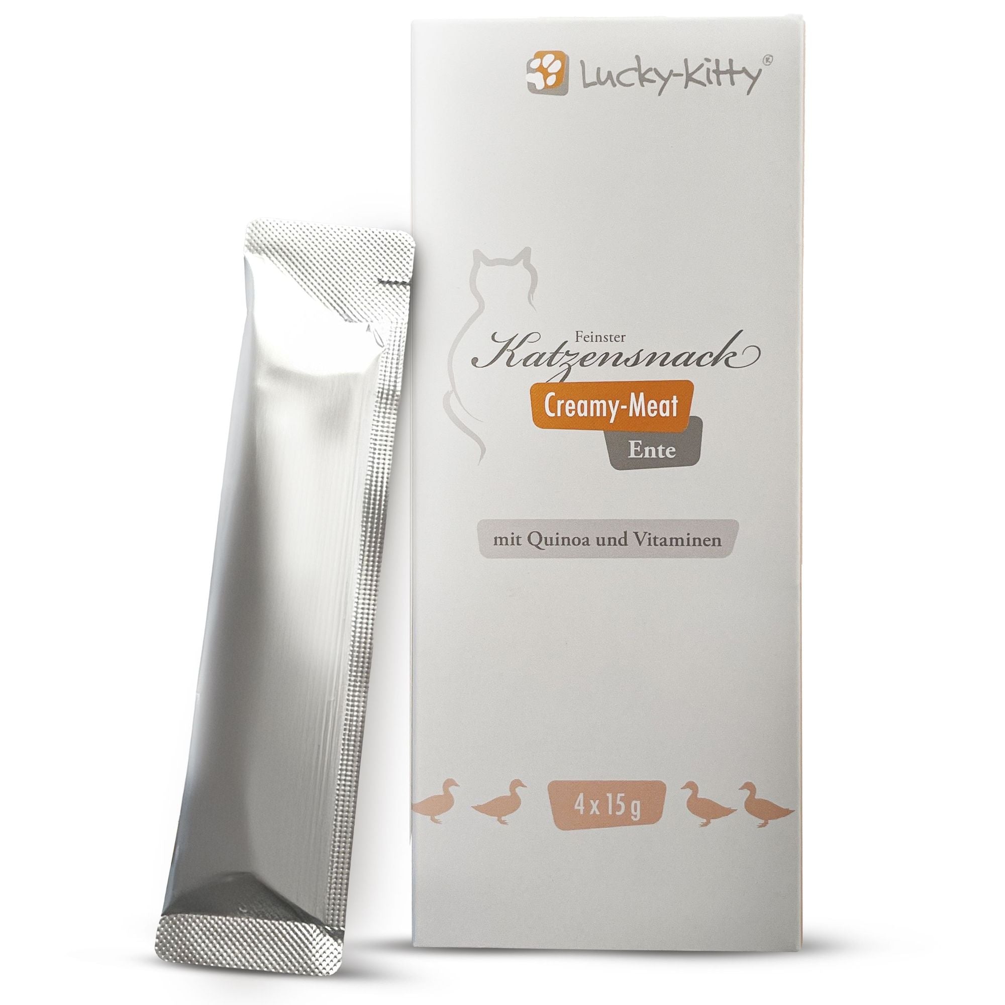 Lucky-Kitty Probierset Nassfutter 3x200g + Creme