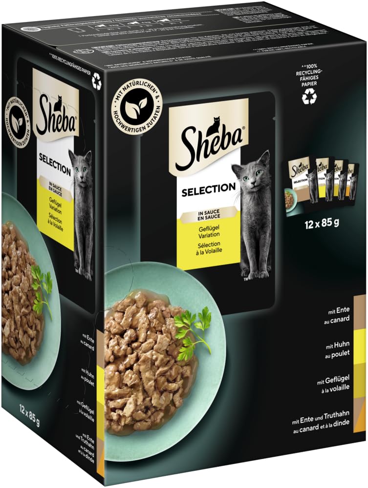 Sheba Selection in Sauce Nassfutter Geflügel 12x85g samtig