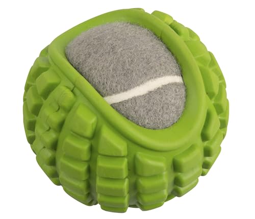 Dehner Wild Nature Green Tennisball Hundespielzeug Gummi