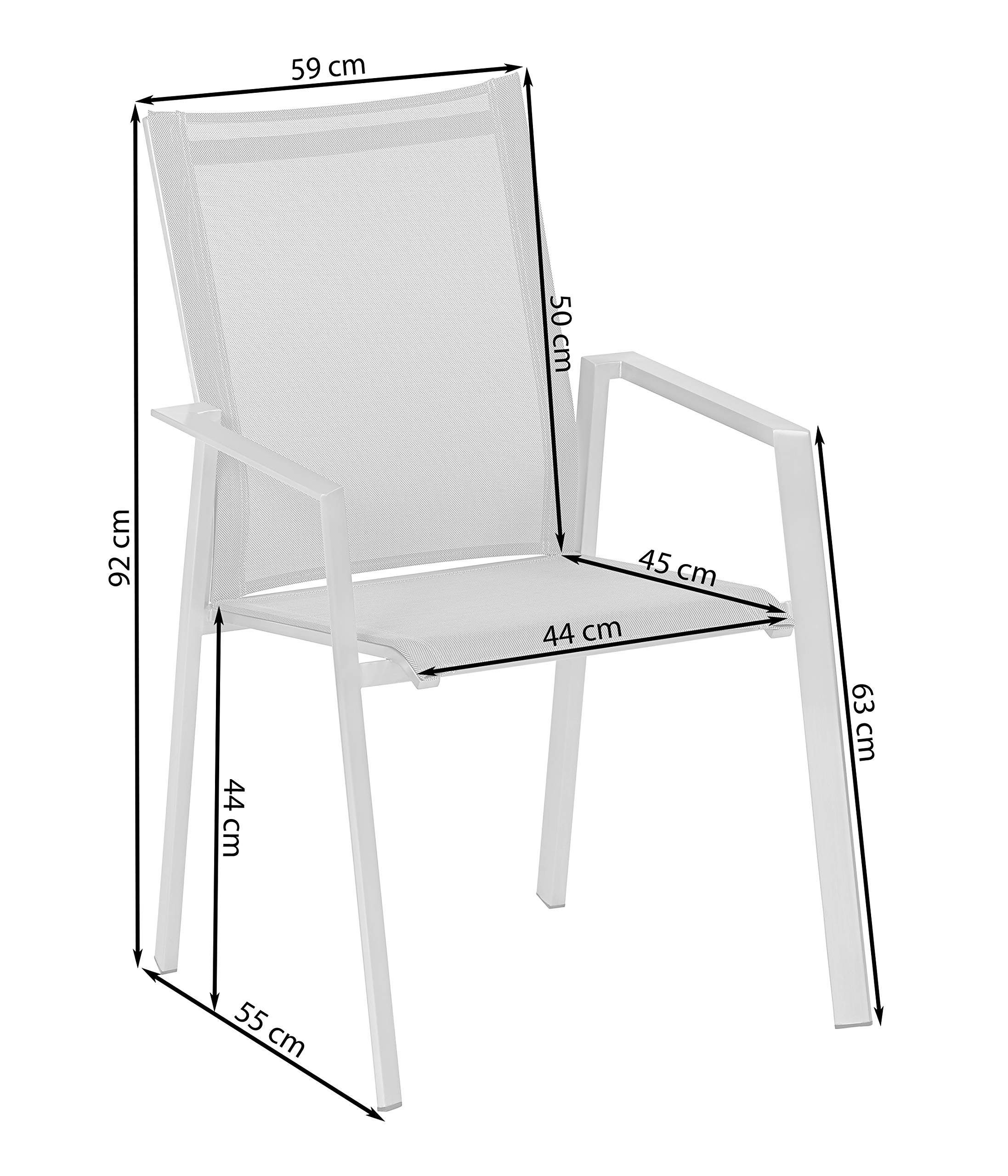 Dehner Premium Nantes Stapelstuhl anthrazit pflegeleicht