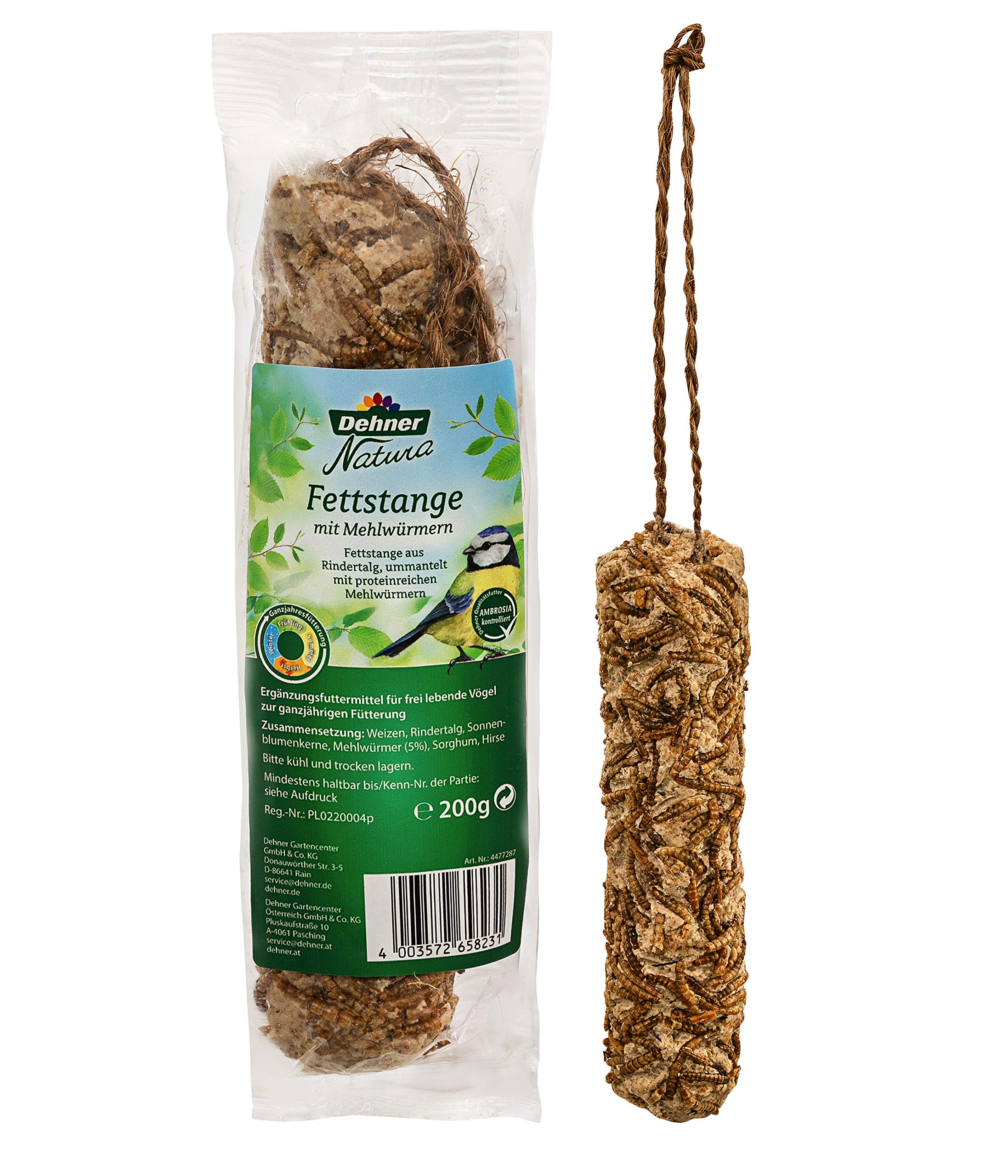 Dehner Natura Wildvogelfutter Fettstangen Erdnuss 800 g