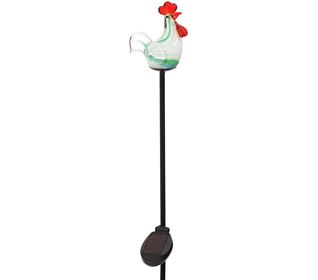 Dehner Premium Gockel Solar Dekostab weiß 2 Stück 130 cm
